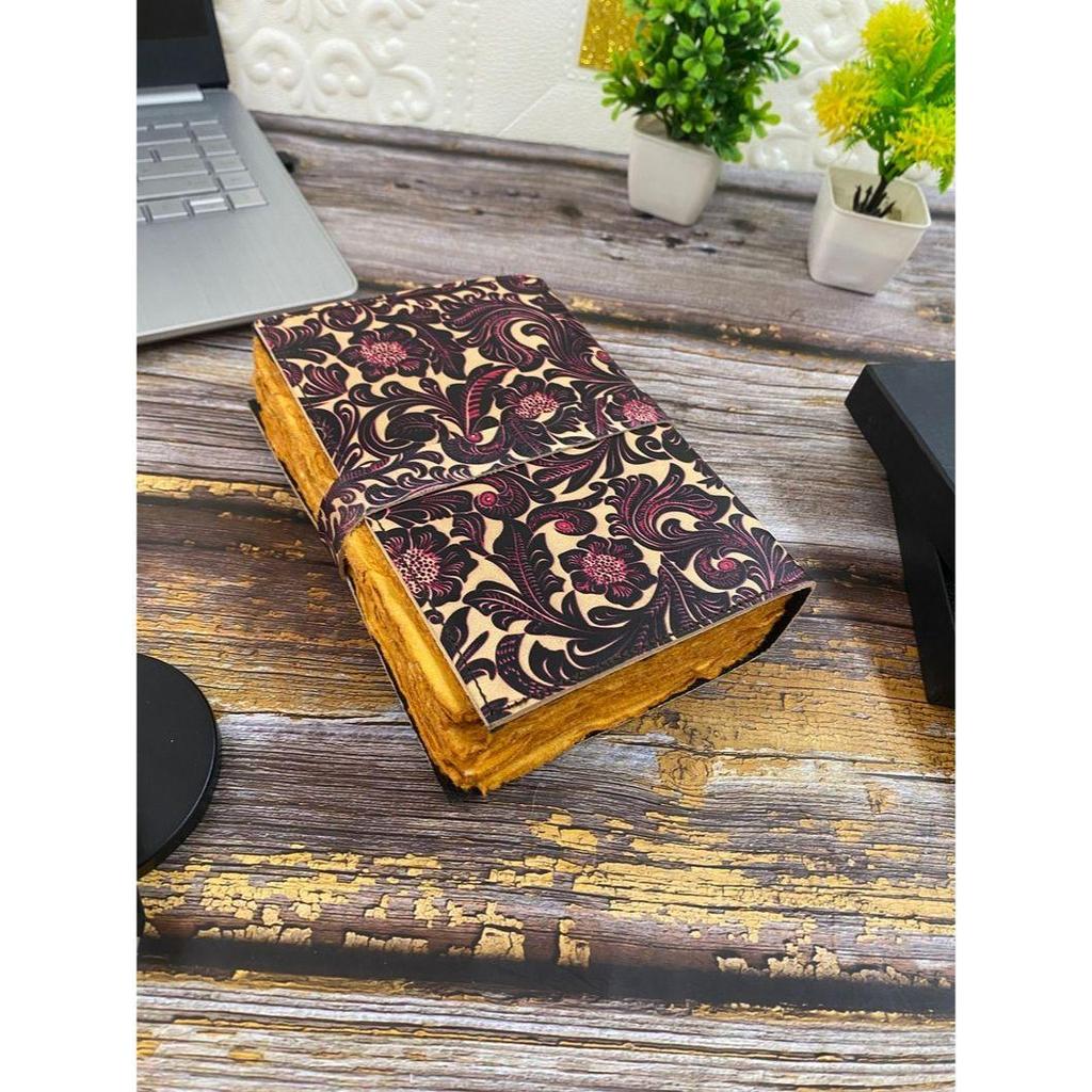 Leather Journal Notebook - Sketchbook Diary Book of Shadow Spell Book Handstitched Writing Journal with Colorful Paper Gift for Women