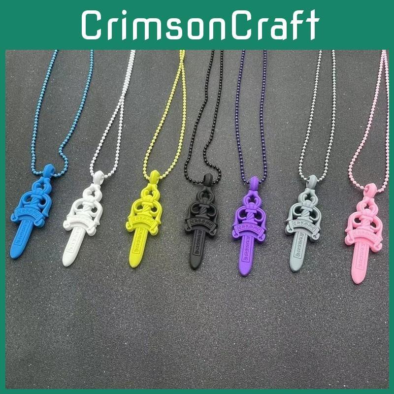 Silicone Cross Gothic Sword Colorful Necklace For Trendy Daily Casual Wear