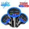 2-6 Ports Car Charger Fast Charging PD QC3.0 USB C Car Phone Charger Type C Adapter In Car For iPhone Samsung Huawei Xiaomi