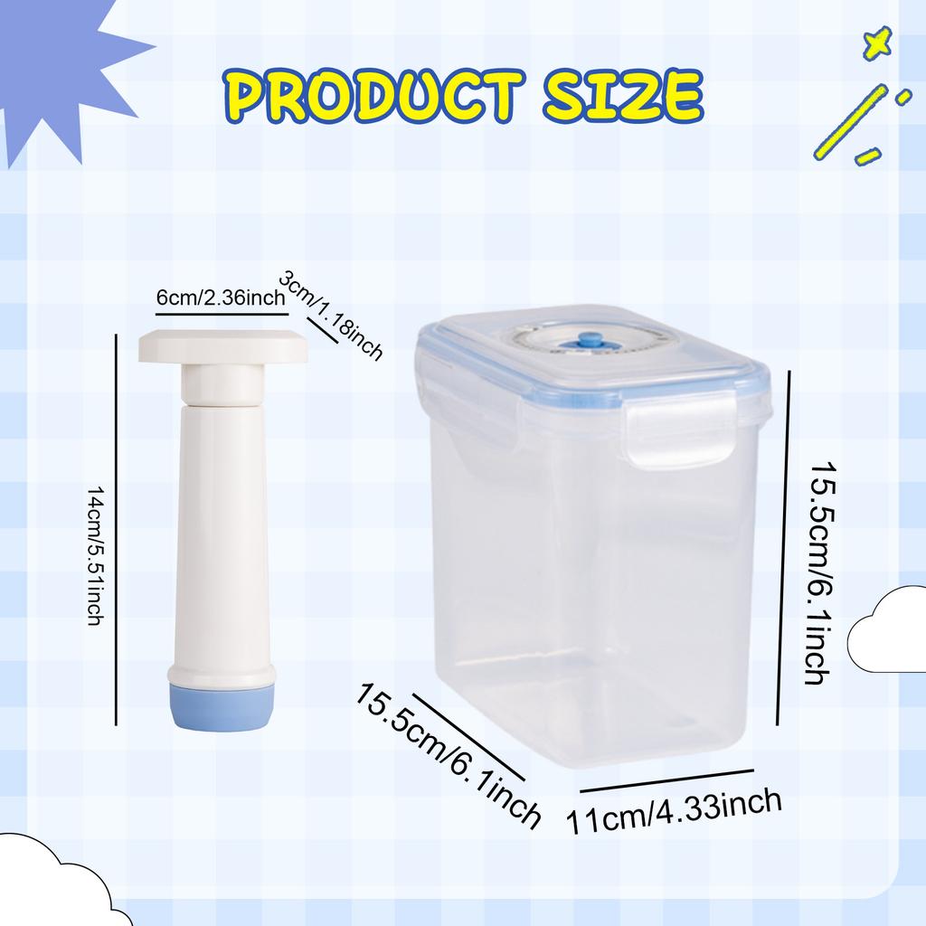 Vacuum Food Storage Box and Pump Fresh,With Date Dial Record Fridge Organizer Microwave Safe Fresh-Keeping Sealing Box