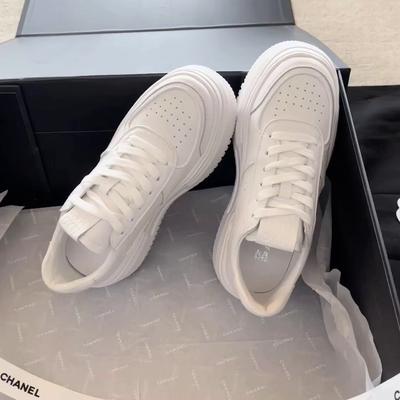 Popular Wheat Ear Platform White Shoes Women's 2025 Spring and Autumn New Students Casual Versatile Sports Muffin Board Shoes Ins Tide