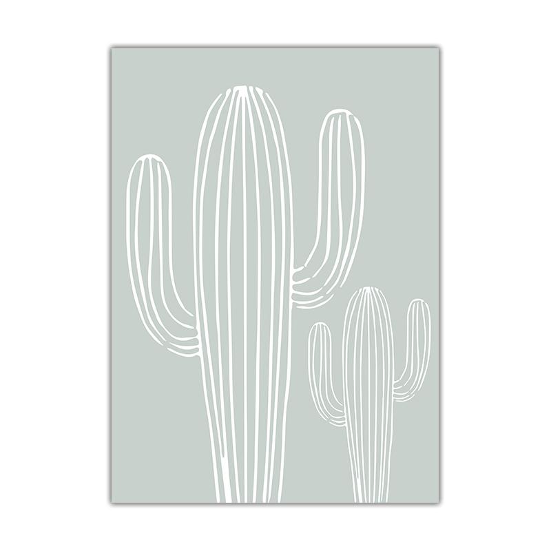 Abstract Leaf Human Face Curve Block Color Cactus Line Poster Nordic Wall Art Canvas Painting Print Pictures Living Room Decor
