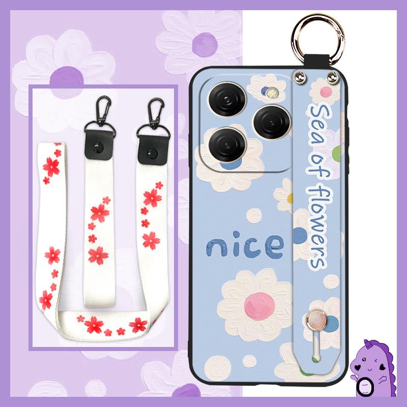 Wristband Anti-dust Phone Case For Tecno Spark20 Pro/KJ6 Anti-knock Soft case Silicone Shockproof Lanyard Wrist Strap