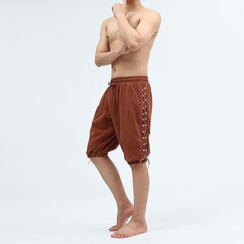 Men's Pirate Shorts Mens Knickers Colonial Pants Renaissances Costume Vikinges Shorts Medieval Costume