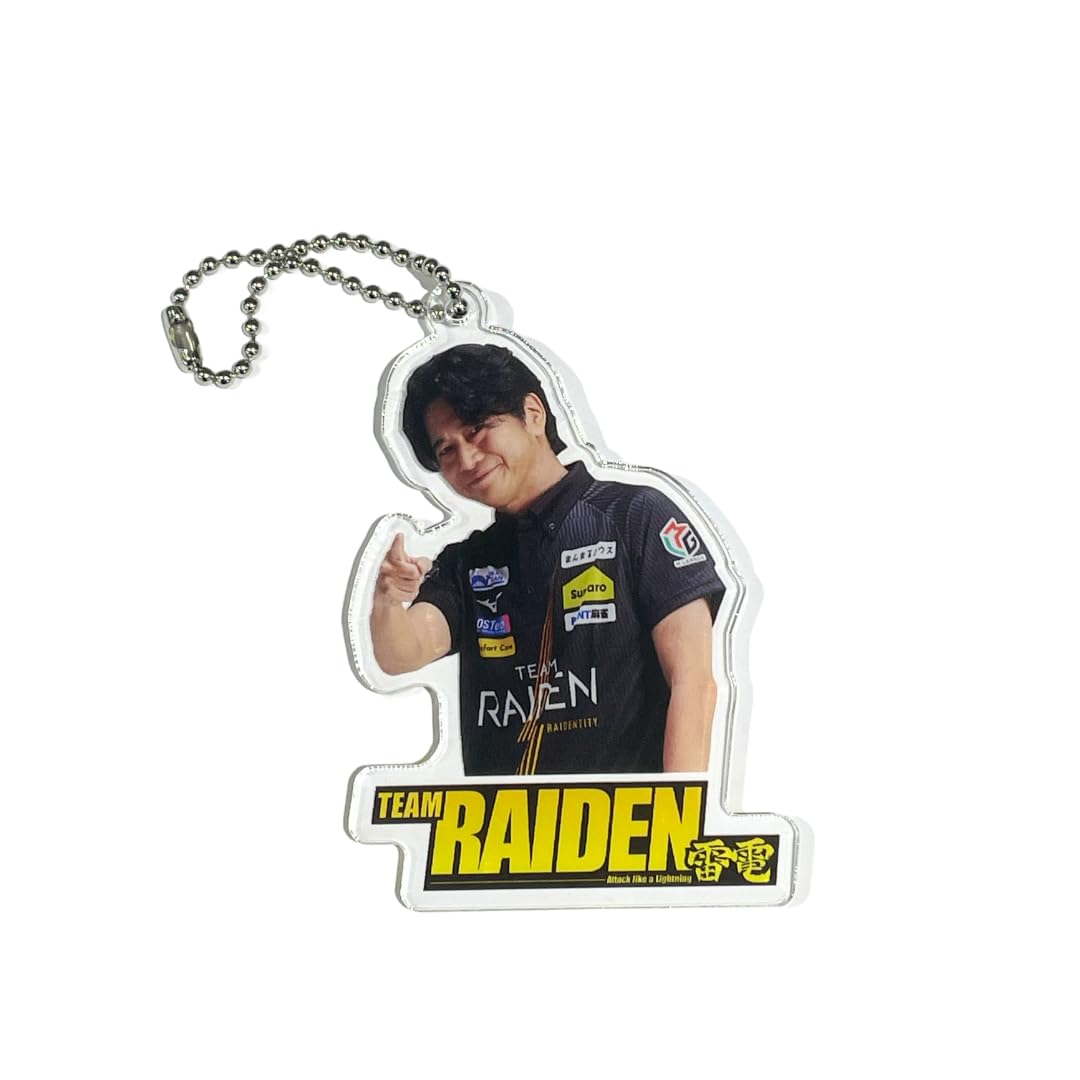 

[Official] M.League TEAM Raiden Acrylic Keychain 8cm x 8cm Mahjong Official Merchandise (Masahito Hagiwara)
