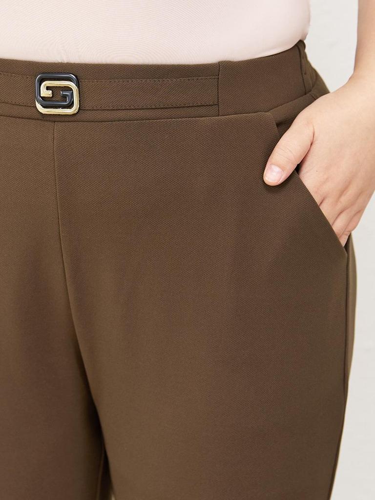 2025 Women's Plus Size High Waist Black Micro Flare Winter Pants - Casual Long Drapey Western Style