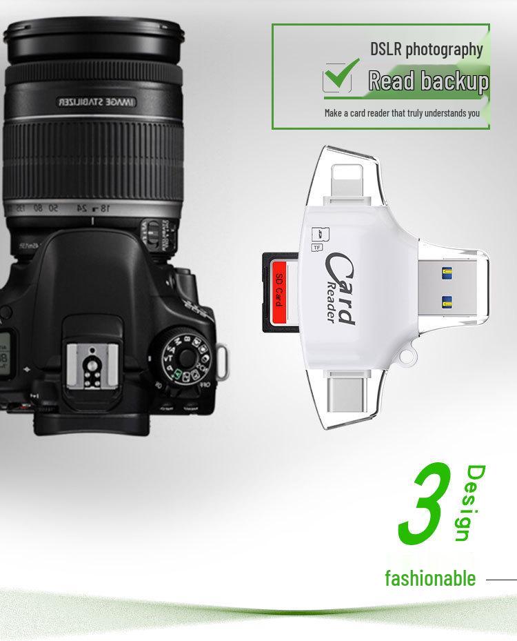 Dual-Port Metal Card Reader for Android, iOS, and Type-C Devices