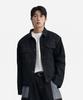 BUCKLE DOWN Triple-Stitched Classic Oversized Semi-Crop Pocket Denim Jacket (Black)