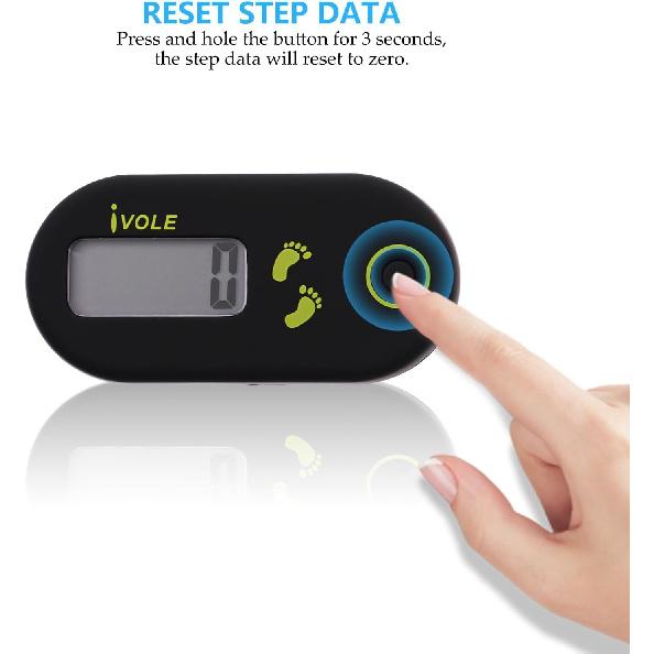 Veemoon 3D Digital Pedometer Accurate Step Counter Walking Distance Miles Calorie Counter Exercise Time Silent with Clip and Lanyard for Men Women