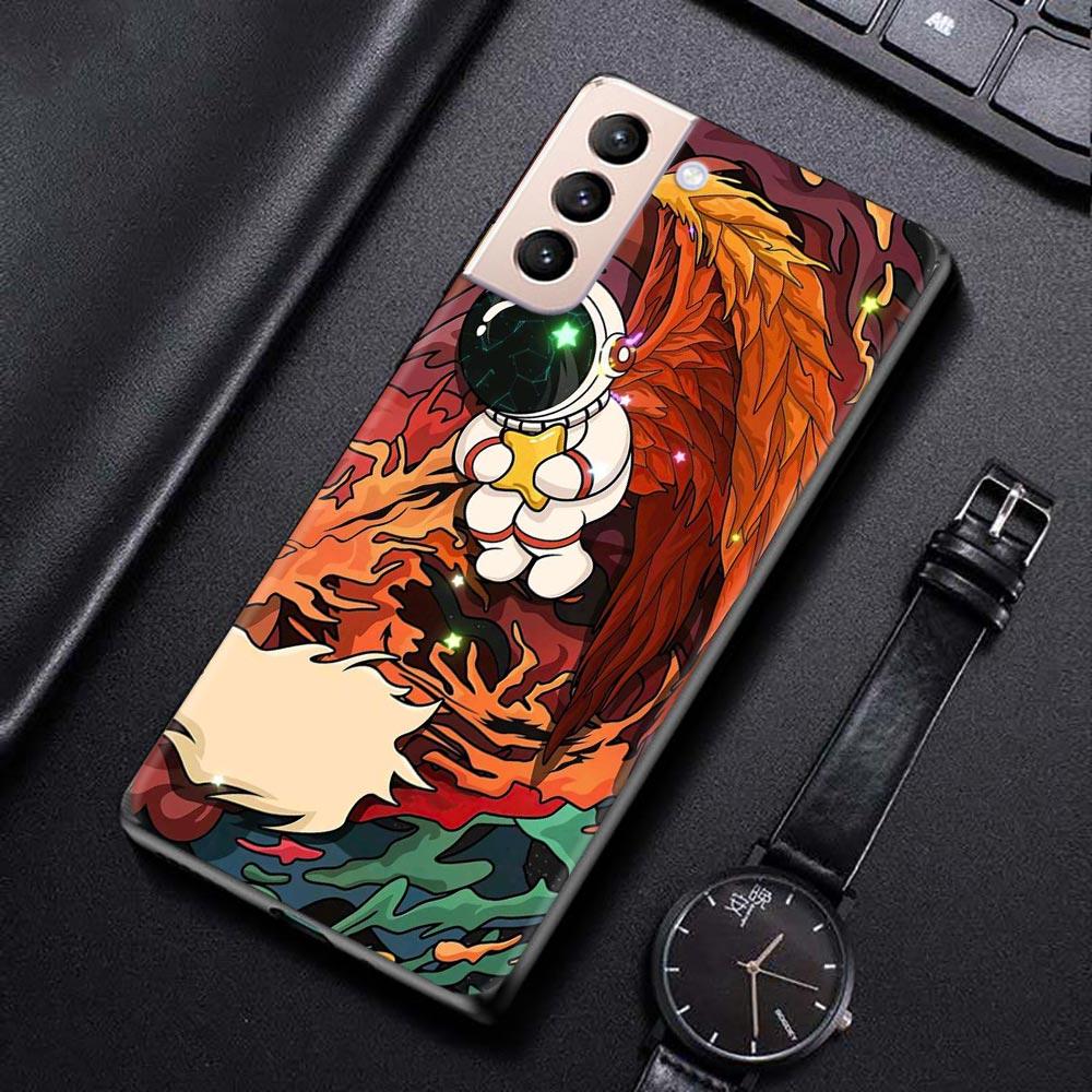 Phone Case For Samsung Galaxy S21 S20 Ultra S10 Plus Lite S21 S20 Fe 5g S10e S9 S8 S7 Edge Shell Fundas Cute Cartoon Astronaut