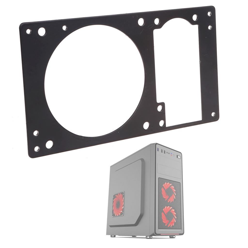 ATX To 1U Power Supply and 8cm Fan Conversion Frame Aluminum Anodized Bracket Silver Band