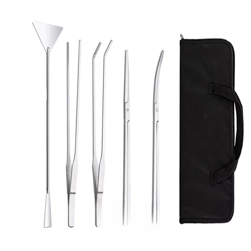 Stainless Steel Aquarium Landscaping Tools: Scissors, Algae Scraper, Tweezers, Wave Shears, Sand Leveler