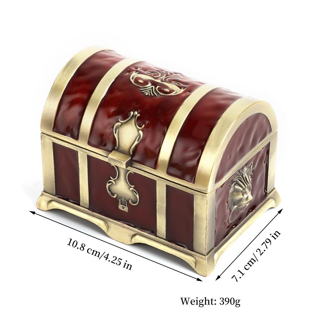 Retro Bracelet Storage Box Jewelry Organizer,European Style Enamel Alloy Necklace Ring Storage Jar Dresser Display Couple Gifts