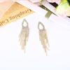 S925 Silver Teardrop Diamond Tassel Dangle Earrings - Korean Fashion, Celebrity Style for Women