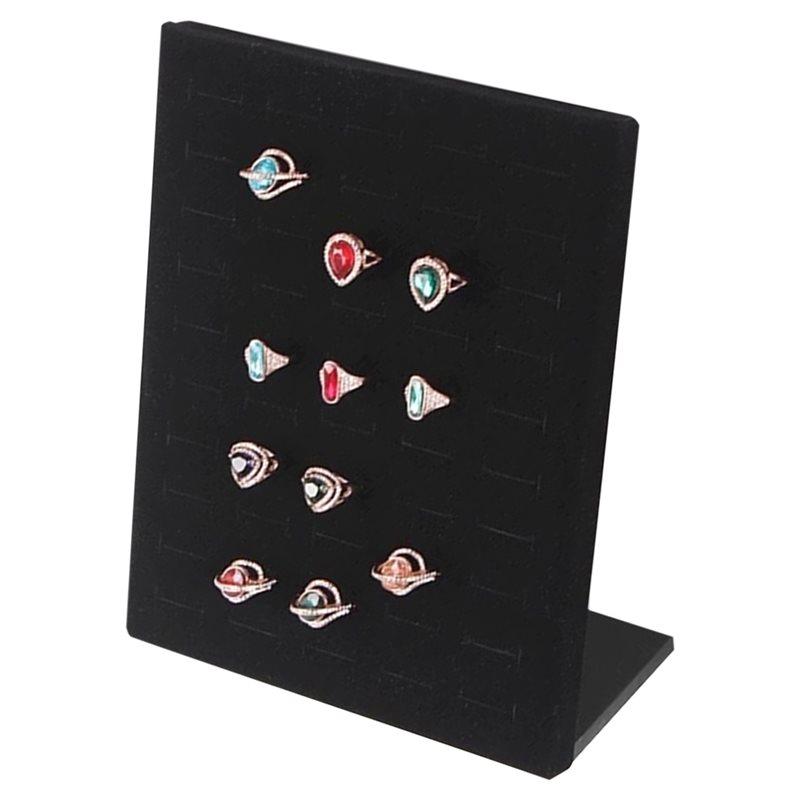 Geeignet zum Aufbewahren und Ausstellen von Ringen - Hochwertiger Samt L-förmiger 50-Ring-Ausstellungsständer 1 Stück