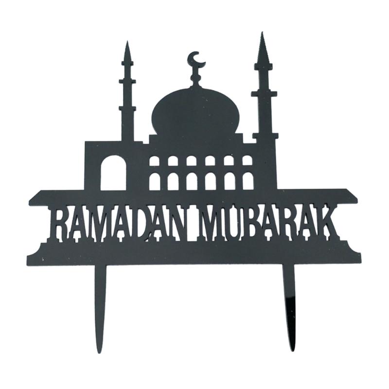 Elegante Acryl-Kuchendekorationen Islamischer Feiertag Kuchentopper Ramadans Cupcakes Dekorationen Nahöstliches Thema 2er-Set