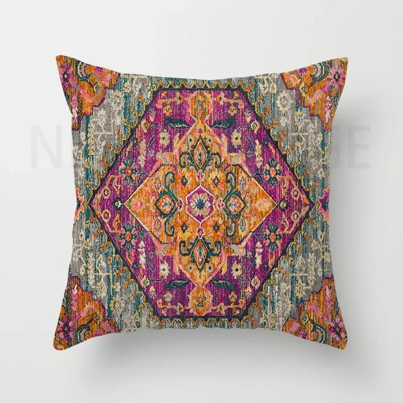 Red Moroccan Ethnic Style Short Plush Pillowcase Sofa Cushion Cover Home Decoration Can Be Customized for You LK-- ,(17)