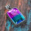 Lovely Bi-Color Tourmaline Gemstone Handmade 925 Sterling Silver Jewelry Pendant