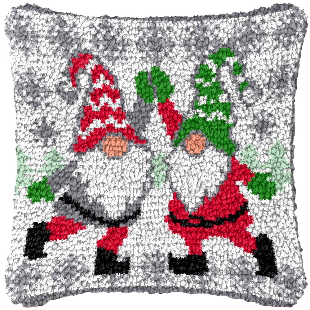Christmas Deer Latch Hook Kit Santa Claus Knot Pillow Package Embroidery Latch Hook Kits Cushion Pillowcase Set For Needlework