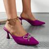 New High-heeled Sandals with Bow Ties Fashionable Slim High-heeled Sandals Plus Size Fashion Slippers 35-43