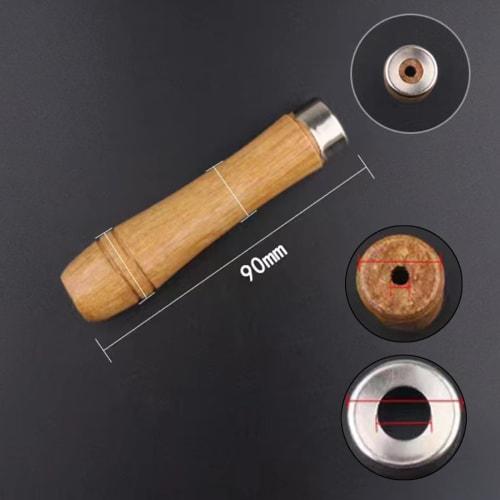 Folpus 10-Piece Wooden File Handle with Metal Ring, DIY Hand Tool, Hardwood Screwdriver Handle File Cutting Tool, Large