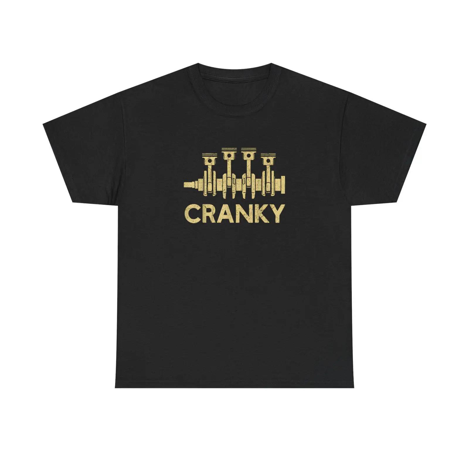 

Cranky Engine Dad T Shirt Funny Car Mechanic Fathers Day vintage Washed fashion Versatile Unisex graphic Soft homme Breathable 5XL різнокольоровий
