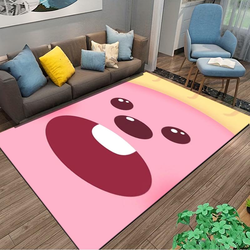 Pink Cartoon Face Carpet, Cute Animal Expression, Bedroom Decor Suitable for Use As an Anti-slip for Living Room Bedroom Sofas