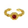 Medieval Vintage Fashion Retro Geometric Zircon Personality Opening Ring Female Cold Wind Niche Design Ring