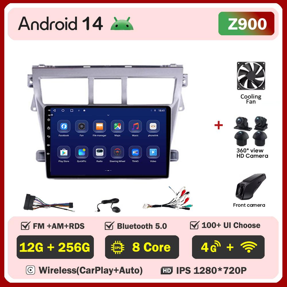 For Toyota Vios Yaris 2007 2008 -2012 Car Radio Player Car Carplay Screen Autoradio Mirror Link Car Intelligent Systems 8 Core