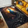 1pc Peacock Moonlight Themed Rug for Home Decor, Non-slip Office Carpet, Chair Mat, Outdoor Mat, Christmas and Halloween Gifts-0731045