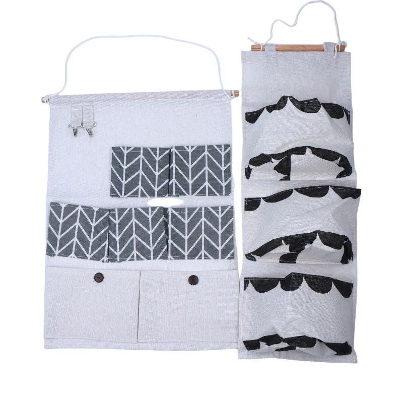 Organize Your Space with Fabric Pocket Bag Wall Hanging Storage for Bedroom and Bathroom