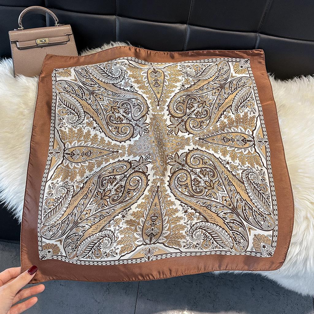 Spring And Autumn Silk Scarf Women'S Ribbon Headgear Hair Accessories Flowers Cashew Nut Flowers Versatile Temperament Advanced