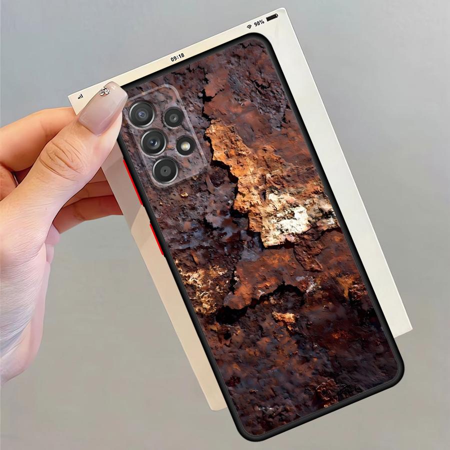 Retro Rust Design Soft Cover Case for Galaxy A32 A73 A25 A26 A21 A52 A71 A22 A31 A36 A72 A23 A56