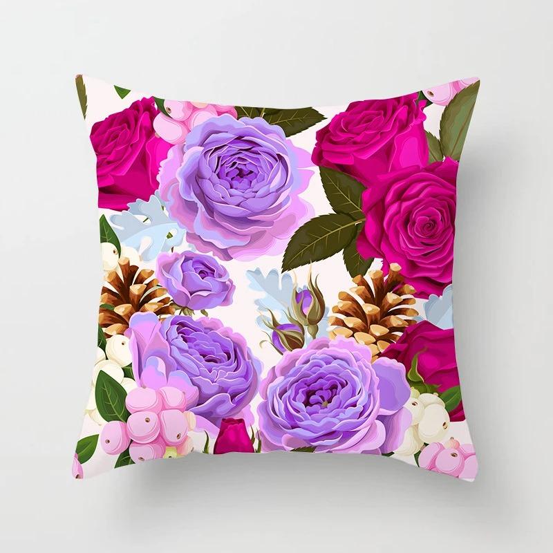 Flower Butterfly Print Pillowcase Car Ornaments Office Living Room Home Pillowcase