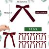 12PCS Velvet Bows Christmas Tree Bowknot Red Christmas Ribbon Bows DIY Crafts Xmas Gift Wrapping for Xmas Home Decoration