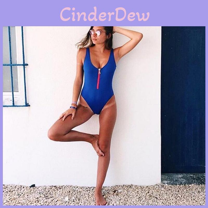 Eleganter Damen Einteiler Badeanzug Bademode Reißverschluss Monokini Badeanzug Gepolstertes Bikini Für Stilvolle Strandtage