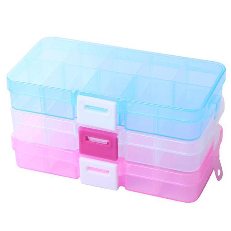 Detachable DIY Classification Transparent Mini Portable Medicine Box Travel Storage Box 10 Grid Jewelry Box Organizer Box
