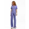 Set da donna a polo pullover a maniche corte top slim tinta unita t-shirt pantaloni a gamba larga set di moda lavorato a maglia