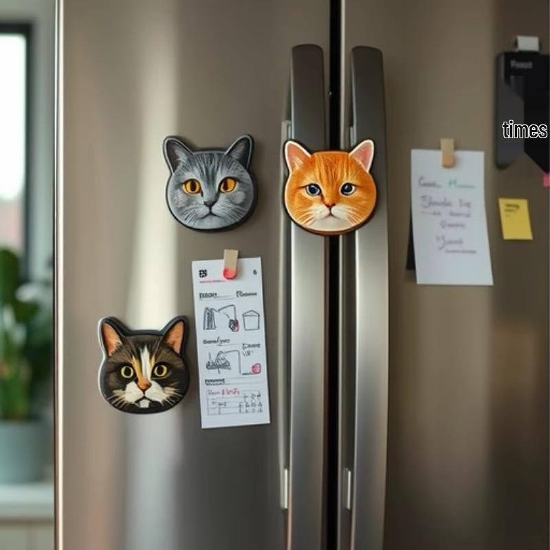 Custom 3D Acrylic Refrigerator Magnets with Photos of Pets, Kittens, and Dogs - High-End Soft Magnetic Design