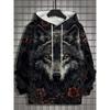 Men's Hoodie 3d Print Animal Tops Wolf Graphics Long Sleeve Hoodie Fashion Casual Autumn Unisex Tops Oversized Hooded Streetwear