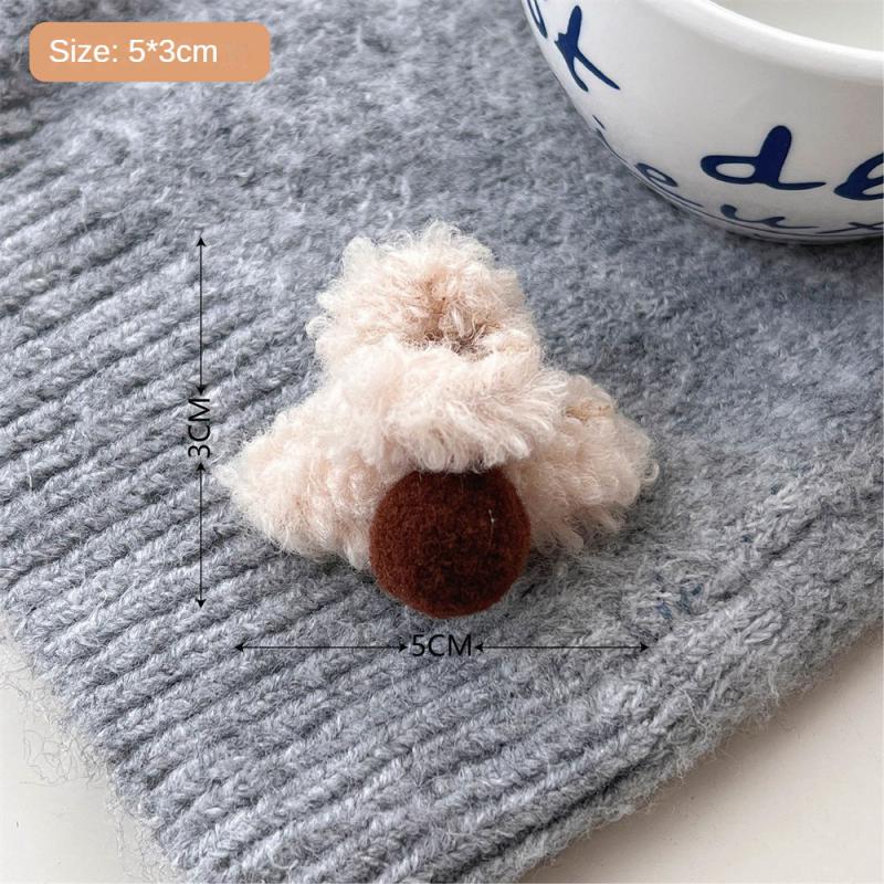1/2/3Pcs Plush Heart Hair Clips For Women Autumn Winter Fur Hair Crab Clip Elegant Shark Hair Claws Headwear Hair Accessories