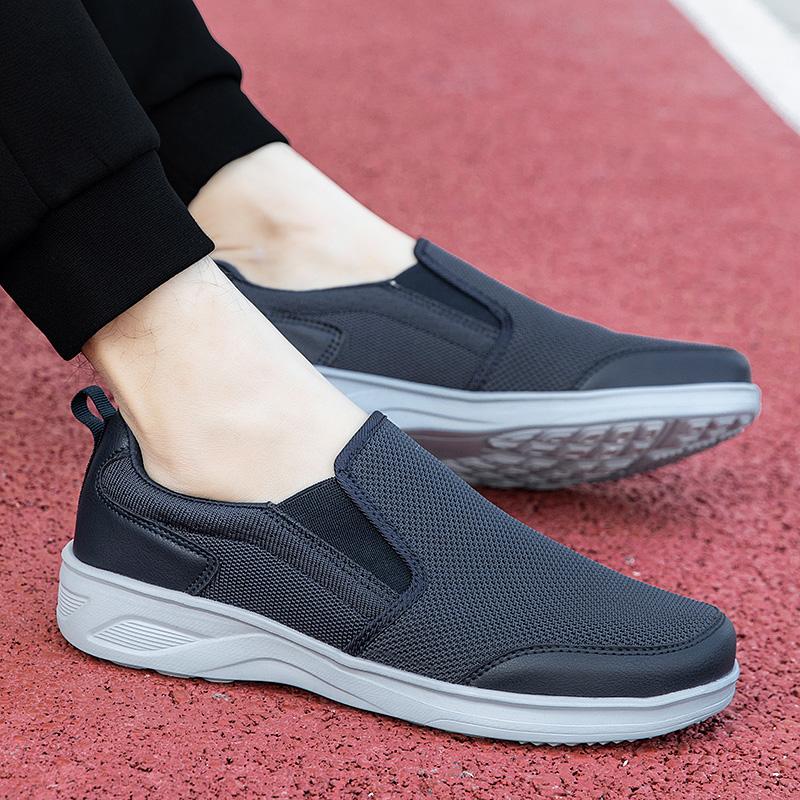 Spring New Flying Woven Breathable Old Man Father Shoes Middle-aged and Old People Not Tired Feet Leisure Walking Shoes
