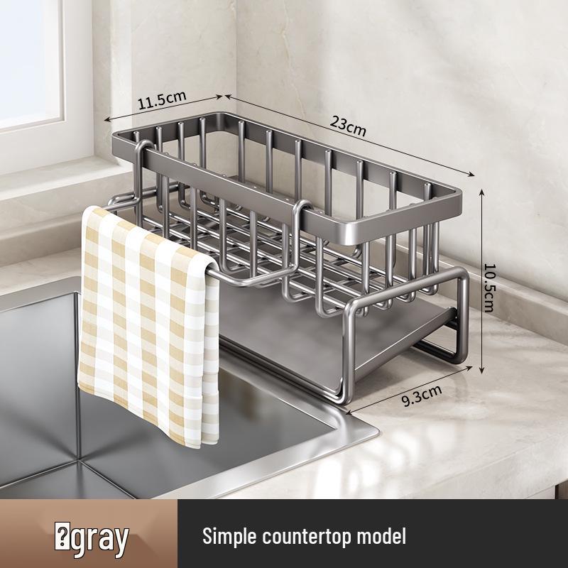 Multifunctional Kitchen Countertop Dishcloth & Steel Wool Drain Rack