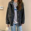 Loose Long-sleeved Denim Jacket Women's Spring and Autumn Black All-match Jacket Ins