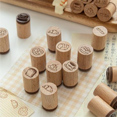 Niedlicher Vintage Kaffee Brot Stempel Gummi Flaschenform Holzstempel Scrapbooking Siegel Tagesplaner