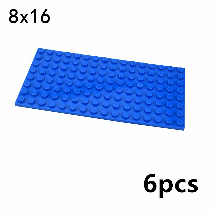 6Pcs MOC 8x16 Dots Thin Building Block Base Plate 92438 High-Tech Educational Bricks Toy