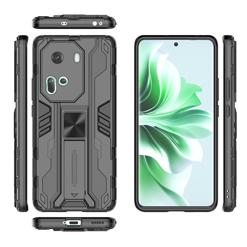 For OPPO Reno 11 5G Case Car Magnetic Holder Stand Armor Funda For OPPO Reno11 5G 6.7" CPH2599 Camera Protect Hard PC Back Cover