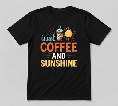 Iced Coffee And Sunshine Summer Lover Graphi Gift Black Unisex T-Shirt