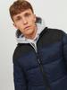Демисезонная куртка Jack & Jones Jjetoby Puffer Collar SN (12235860) navy blazer/black blocking