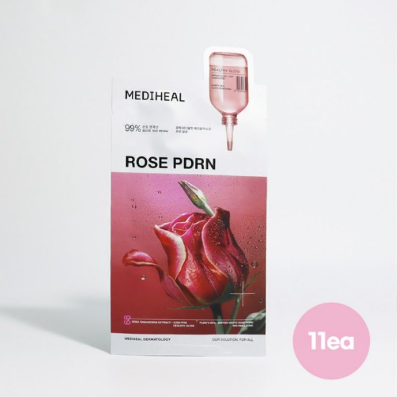 MEDIHEAL Розовая маска-патч с PDRN для сияния пор 11 шт.